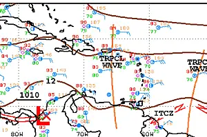 Sample Tropical Surface Analysis Chart